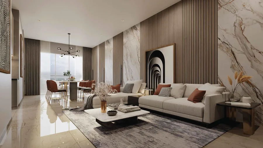 Artist's impression of a living area