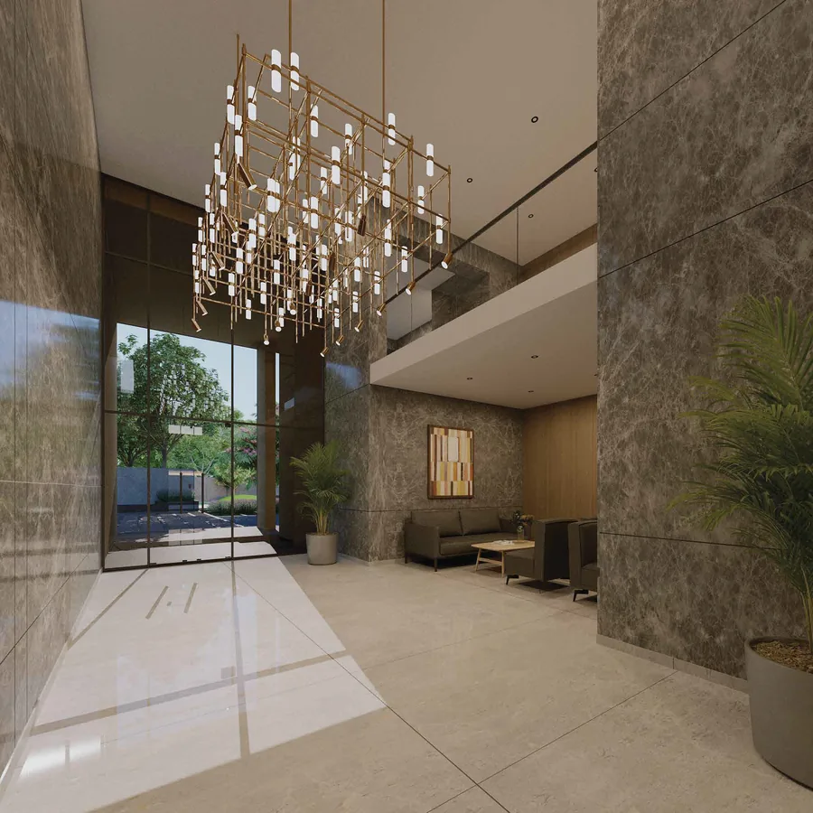 Artist's impression of a tower lobby