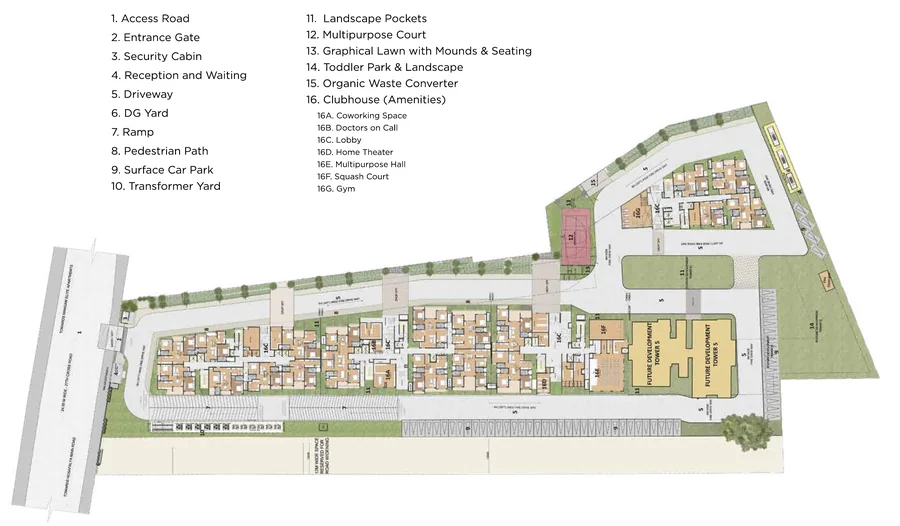 Ground floor master plan of Soul Spring with numbered legend